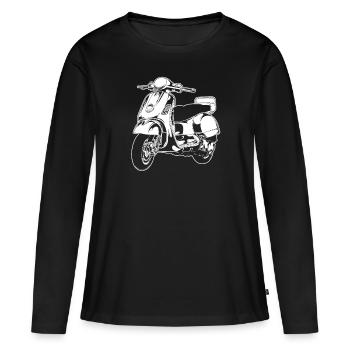 Moto Motard Motard - T-shirt manches longues Premium bio Femme - noir - Devant - Julia (174cm)