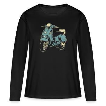 Moto Motard Motard - T-shirt manches longues Premium bio Femme - noir - Devant - Julia (174cm)