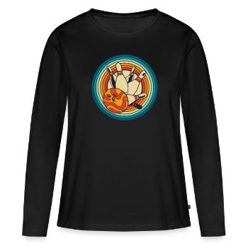 Bowling Bowlen Bowler - Frauen Premium Bio Langarmshirt - Schwarz - Vorne - Julia (174cm)