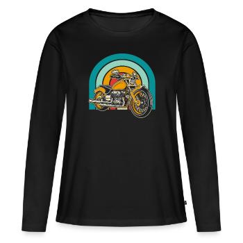 Moto Motard Motard - T-shirt manches longues Premium bio Femme - noir - Devant - Julia (174cm)