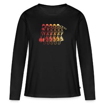 Bowling Bowlen Bowler - Frauen Premium Bio Langarmshirt - Schwarz - Vorne - Julia (174cm)