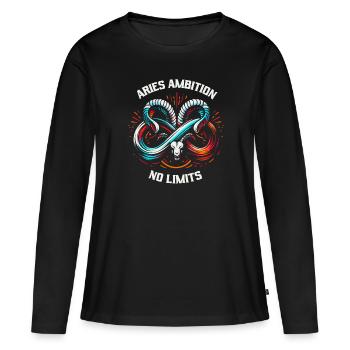 Widder Lustig Astrologie - Frauen Premium Bio Langarmshirt - Schwarz - Vorne - Julia (174cm)