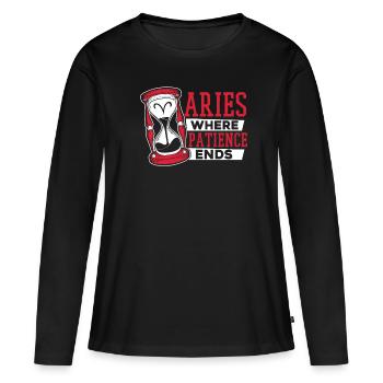 Astrologie Bélier - T-shirt manches longues Premium bio Femme - noir - Devant - Julia (174cm)