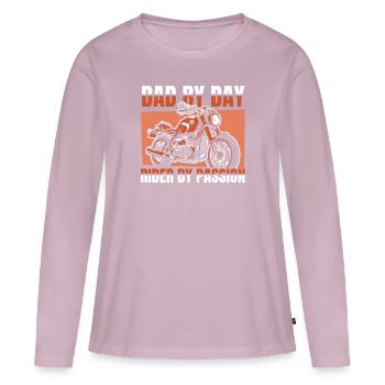 Motorrad Motard Moto Moto Papa - T-shirt manches longues Premium bio Femme - rose poudré - Devant - Julia (174cm)