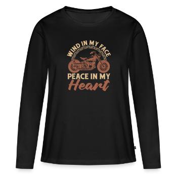 Motorrad Biker Moto Moto Thérapie - T-shirt manches longues Premium bio Femme - noir - Devant - Julia (174cm)