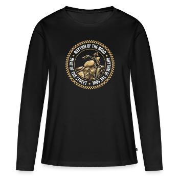 Moto Motard Motard - T-shirt manches longues Premium bio Femme - noir - Devant - Julia (174cm)