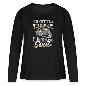 Moto Motard Motard - T-shirt manches longues Premium bio Femme - noir - Devant - Julia (174cm)