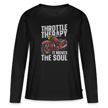 Moto Motard Motard - T-shirt manches longues Premium bio Femme - noir - Devant - Julia (174cm)