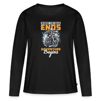 Moto Motard Motard - T-shirt manches longues Premium bio Femme - noir - Devant - Julia (174cm)