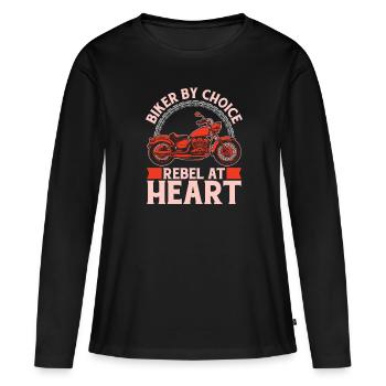 Moto Motard Motard - T-shirt manches longues Premium bio Femme - noir - Devant - Julia (174cm)