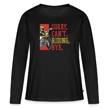 Moto Motard Motard - T-shirt manches longues Premium bio Femme - noir - Devant - Julia (174cm)