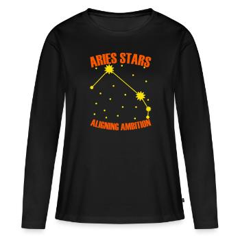 Astrologie Bélier - T-shirt manches longues Premium bio Femme - noir - Devant - Julia (174cm)