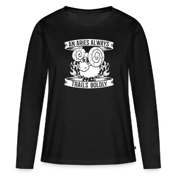 Horoscope Bélier Zodiaque Zodiaque Bélier - T-shirt manches longues Premium bio Femme - noir - Devant - Julia (174cm)