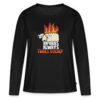Horoscope Bélier Zodiaque Zodiaque Bélier - T-shirt manches longues Premium bio Femme - noir - Devant - Julia (174cm)
