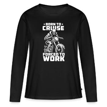 Moto Motard Motard - T-shirt manches longues Premium bio Femme - noir - Devant - Julia (174cm)
