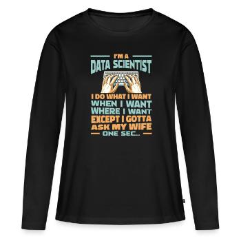 Data Science Data Analyst - Frauen Premium Bio Langarmshirt - Schwarz - Vorne - Julia (174cm)