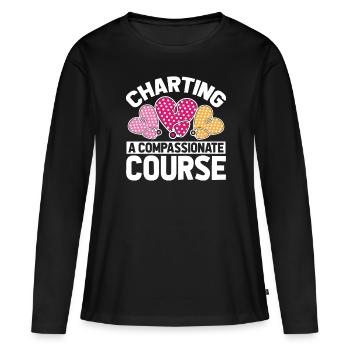 Infirmier - T-shirt manches longues Premium bio Femme - noir - Devant - Julia (174cm)