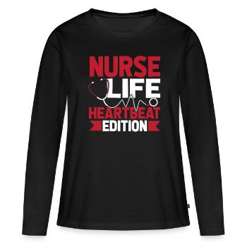 Nurse ECG - Women's Premium Organic Long Sleeve Shirt - black - Front - Julia (174cm)
