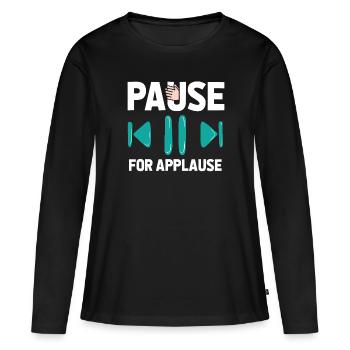 Gamer Gaming Game Pause - Women's Premium Organic Long Sleeve Shirt - black - Front - Julia (174cm)