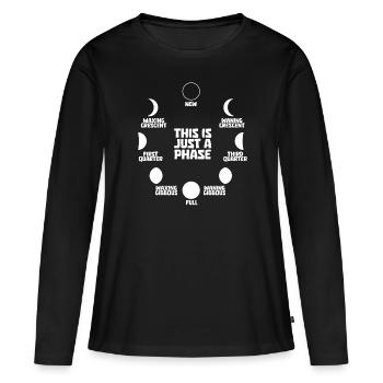 Mond Luna Juste une phase de lune - T-shirt manches longues Premium bio Femme - noir - Devant - Julia (174cm)