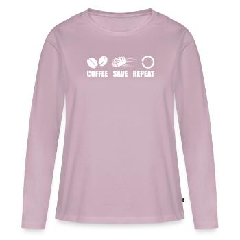 Ice Hockey Goalkeeper Coffee - Women's Premium Organic Long Sleeve Shirt - dusky pink - Front - Julia (174cm)