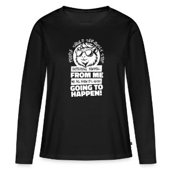 Cochon d’Inde Cochon d’Inde - T-shirt manches longues Premium bio Femme - noir - Devant - Julia (174cm)