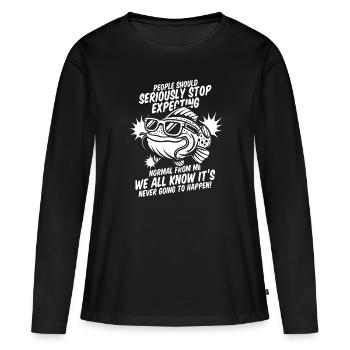 Wels - Frauen Premium Bio Langarmshirt - Schwarz - Vorne - Julia (174cm)