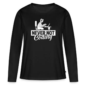 Developer, Coder, Programmer - Women's Premium Organic Long Sleeve Shirt - black - Front - Julia (174cm)