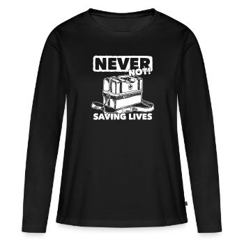 Service ambulancier Paramédicaux Ambulanciers paramédicaux - T-shirt manches longues Premium bio Femme - noir - Devant - Julia (174cm)