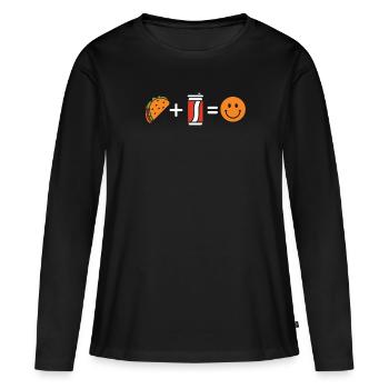 Tacos - T-shirt manches longues Premium bio Femme - noir - Devant - Julia (174cm)