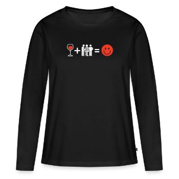 Vigneron - T-shirt manches longues Premium bio Femme - noir - Devant - Julia (174cm)