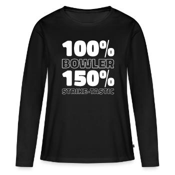 Bowling Bowlen Bowler - Frauen Premium Bio Langarmshirt - Schwarz - Vorne - Julia (174cm)