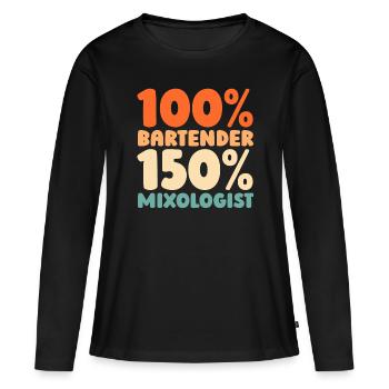 Barman Barman - T-shirt manches longues Premium bio Femme - noir - Devant - Julia (174cm)