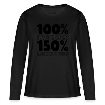 Barman Barman - T-shirt manches longues Premium bio Femme - noir - Devant - Julia (174cm)