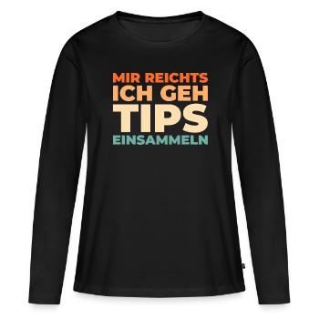 Kellner Kellnerin - Frauen Premium Bio Langarmshirt - Schwarz - Vorne - Julia (174cm)
