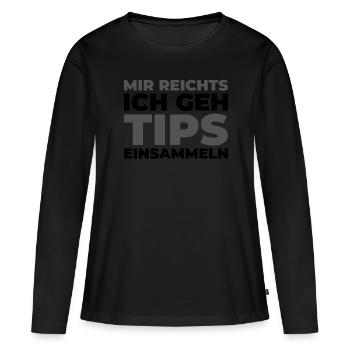 Kellner Kellnerin - Frauen Premium Bio Langarmshirt - Schwarz - Vorne - Julia (174cm)