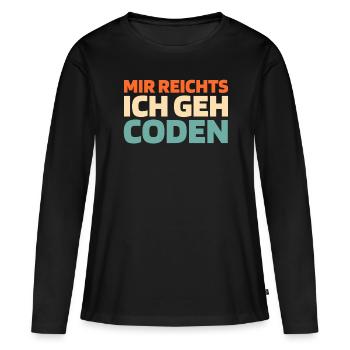 Developer, Coder, Programmer - Women's Premium Organic Long Sleeve Shirt - black - Front - Julia (174cm)
