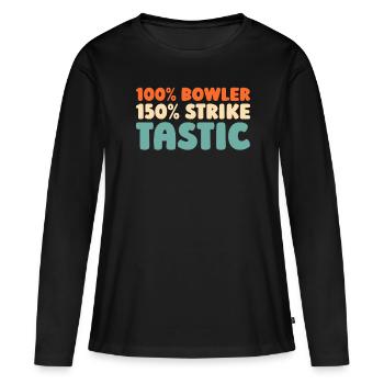 Bowling Bowlen Bowler - Frauen Premium Bio Langarmshirt - Schwarz - Vorne - Julia (174cm)
