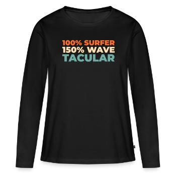 Surfer Surfen - Frauen Premium Bio Langarmshirt - Schwarz - Vorne - Julia (174cm)