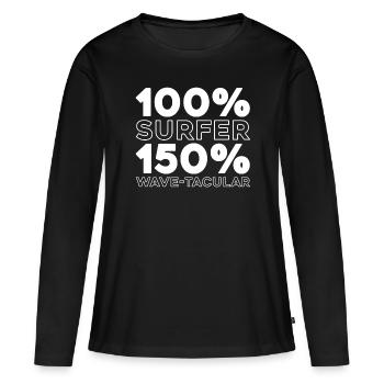 Surfer Surfen - Frauen Premium Bio Langarmshirt - Schwarz - Vorne - Julia (174cm)