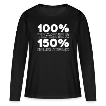 Enseignante pédagogue - T-shirt manches longues Premium bio Femme - noir - Devant - Julia (174cm)