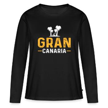 Découvrez la beauté des îles Canaries - T-shirt manches longues Premium bio Femme - noir - Devant - Julia (174cm)