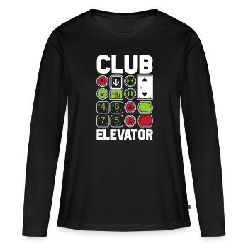 Elevator Elevator Buttons - Women's Premium Organic Long Sleeve Shirt - black - Front - Julia (174cm)