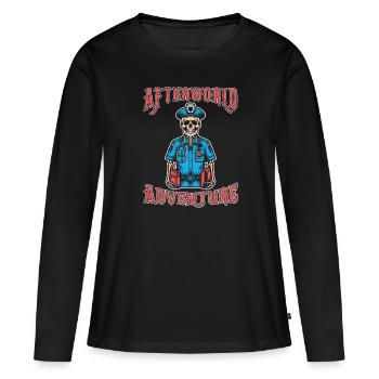 Service d’ambulance Paramédic Paramédical - T-shirt manches longues Premium bio Femme - noir - Devant - Julia (174cm)