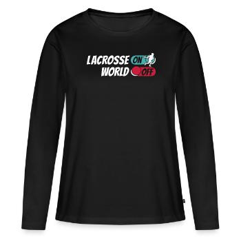 Lacrosse Lacrosse sur World Off - T-shirt manches longues Premium bio Femme - noir - Devant - Julia (174cm)