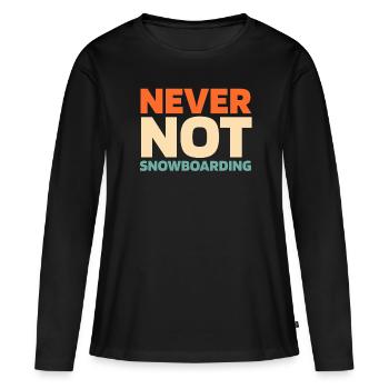 Snowboard Snowboarder - Frauen Premium Bio Langarmshirt - Schwarz - Vorne - Julia (174cm)