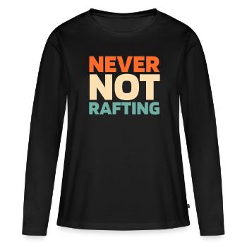 Rafting - T-shirt manches longues Premium bio Femme - noir - Devant - Julia (174cm)