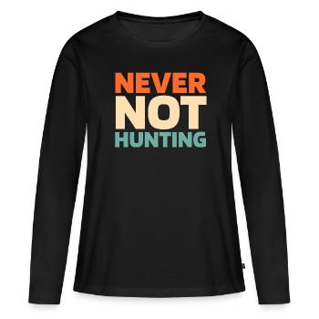 Chasse Chasseur Chasse - T-shirt manches longues Premium bio Femme - noir - Devant - Julia (174cm)