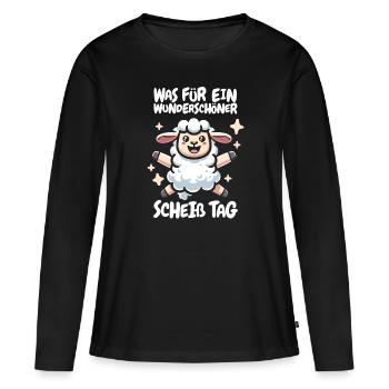 Sheep funny please keep your mouth shut - Women's Premium Organic Long Sleeve Shirt - black - Front - Julia (174cm)