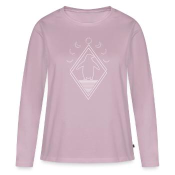 Pinguin Moon Phases - Frauen Premium Bio Langarmshirt - Altrosa - Vorne - Julia (174cm)